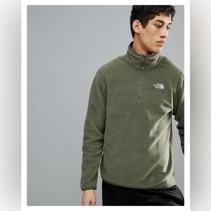The North Face 100 Glacier 1/4 Zip Fleece In Green